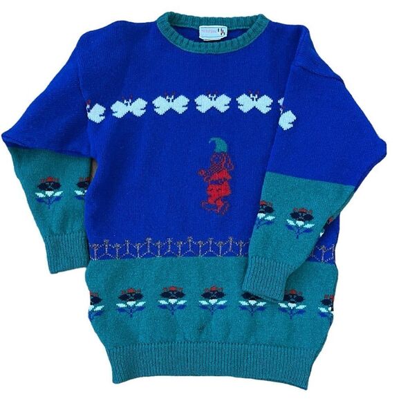 The Irish Scene Wool Sweater Intarsia Leprechaun Ireland Men’s Medium Vintage - Picture 12 of 12